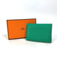 HERMES Calvi Duo Two-Tone Card Case, Mint/Mauve Pale Green, Women's