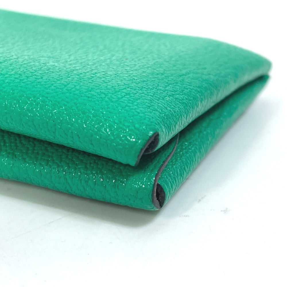 HERMES Calvi Duo Two-Tone Card Case, Mint/Mauve Pale Green, Women's
