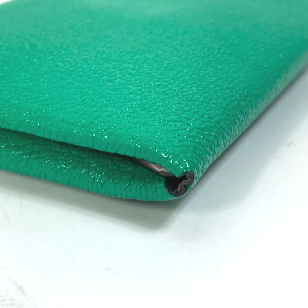 HERMES Calvi Duo Two-Tone Card Case, Mint/Mauve Pale Green, Women's