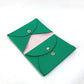 HERMES Calvi Duo Two-Tone Card Case, Mint/Mauve Pale Green, Women's
