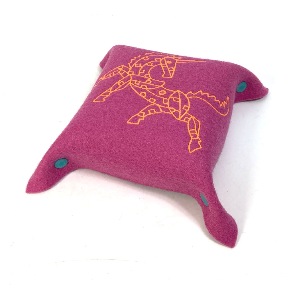 HERMES Vide Poche Epopée PM Tray, Felt Tray for Interior Accessories, Men's, Rose, Fuchsia, Pink