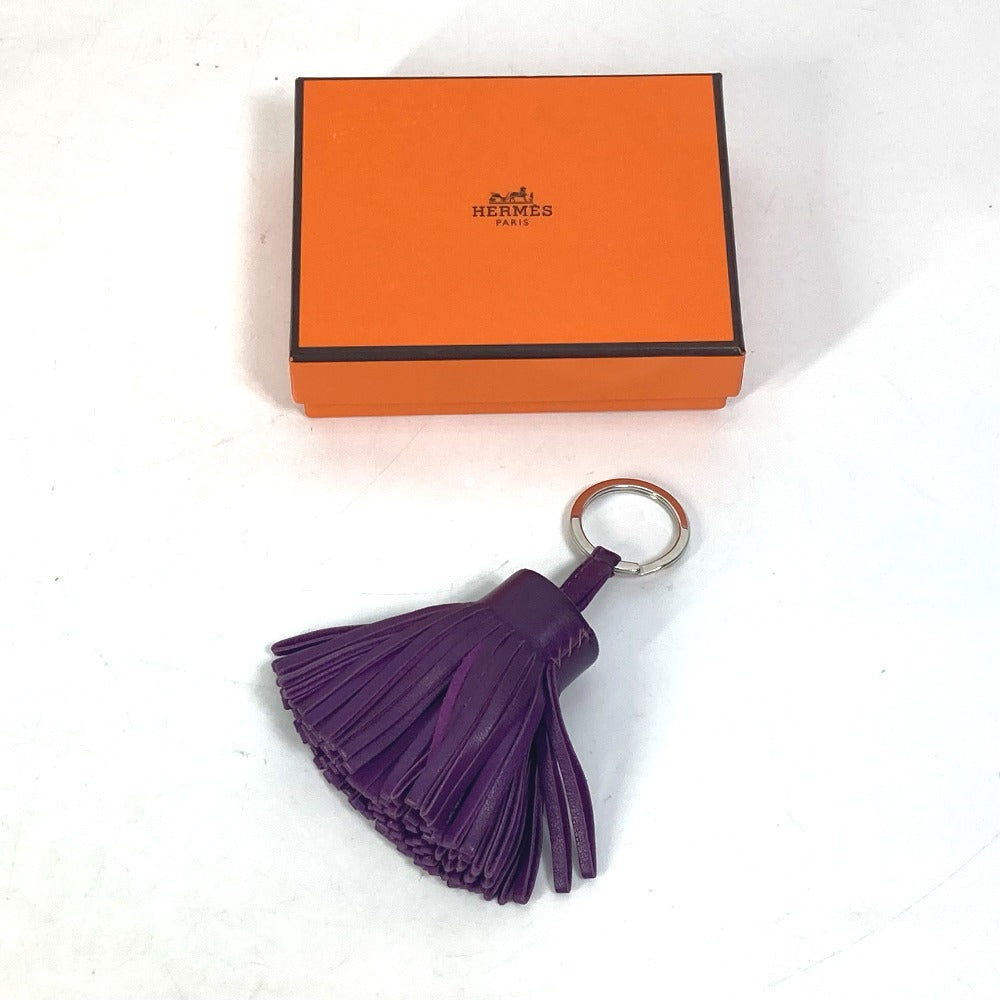 HERMES Carmen Charm Fringe Keychain Keyring Anemone Purple Women's by Anjo Miro