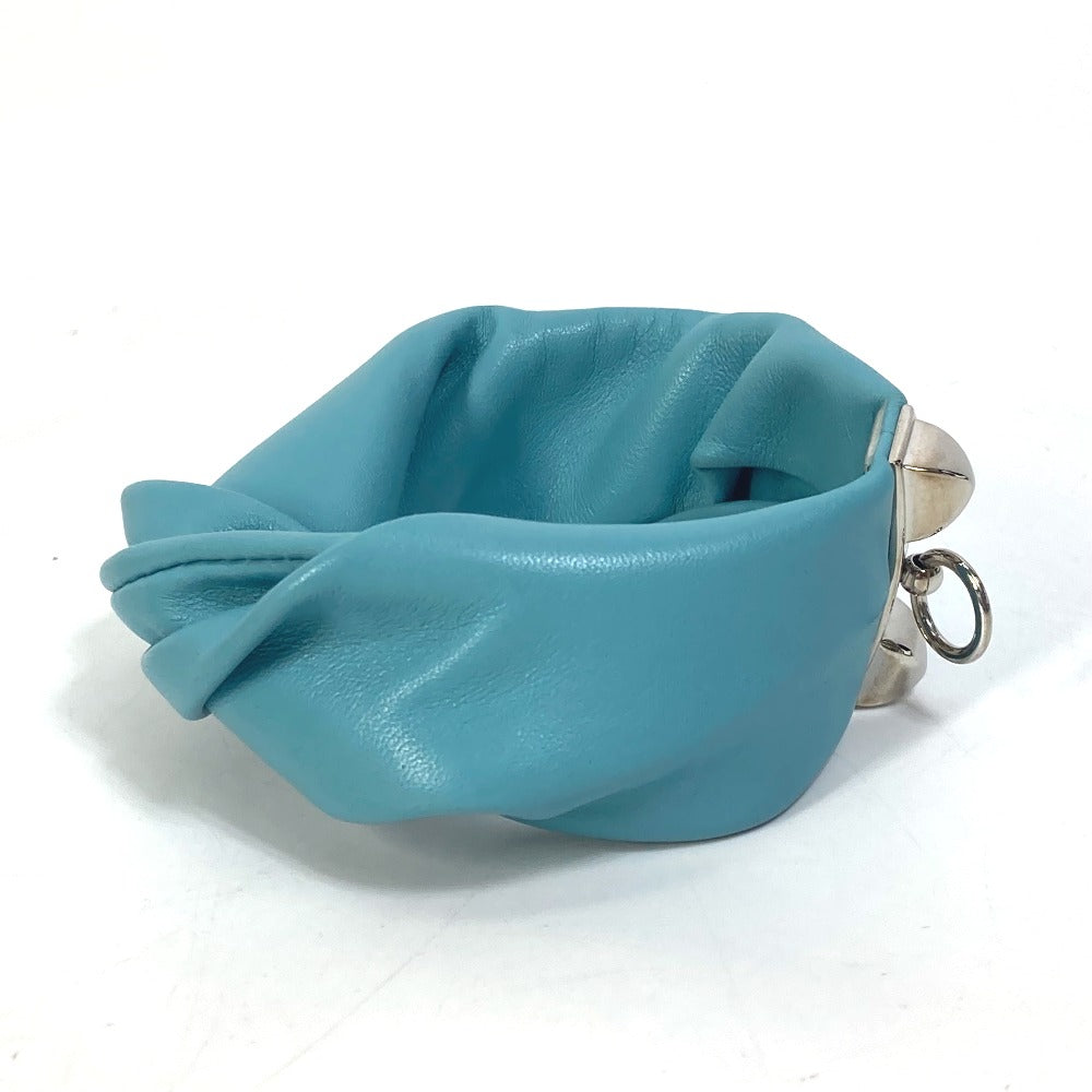 HERMES Petit H Medor Torsades Bracelet in Light Blue Leather for Women