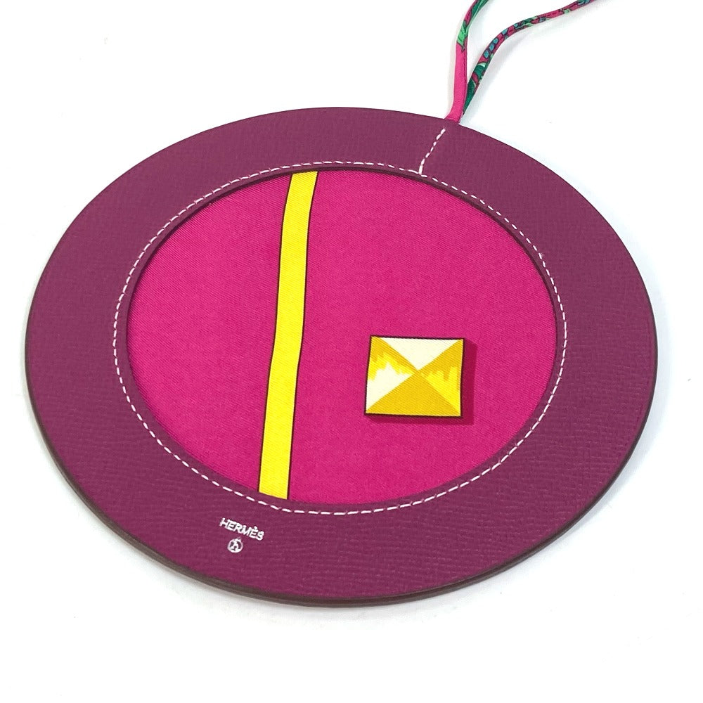 HERMES Petit H Bag Charm, Epson, Women's, Rouge Rose, Purple