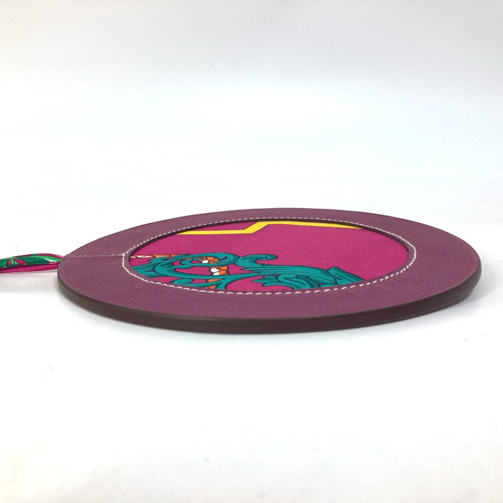 HERMES Petit H Bag Charm, Epson, Women's, Rouge Rose, Purple