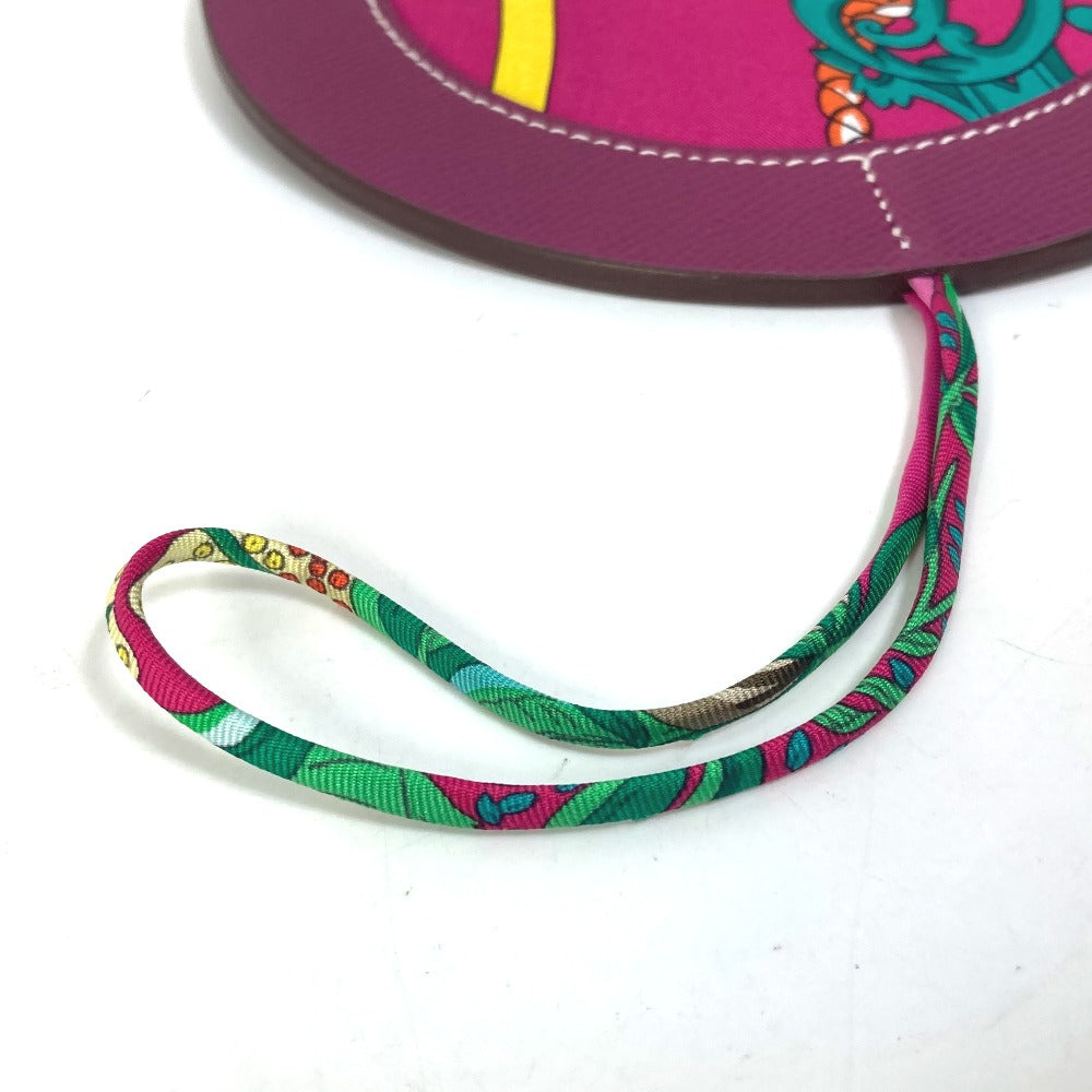 HERMES Petit H Bag Charm, Epson, Women's, Rouge Rose, Purple
