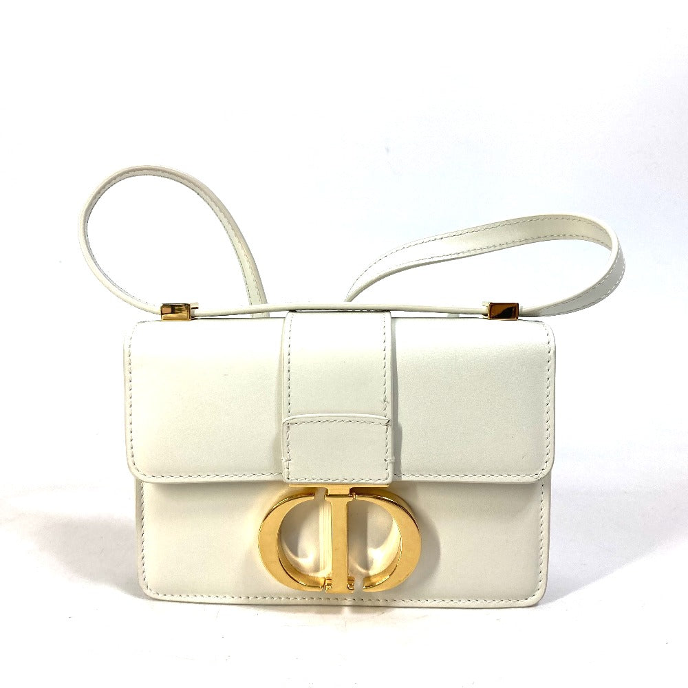 Christian Dior Montaigne 30 Pochette, Crossbody Pouch, Shoulder Bag, Leather, White, Women's