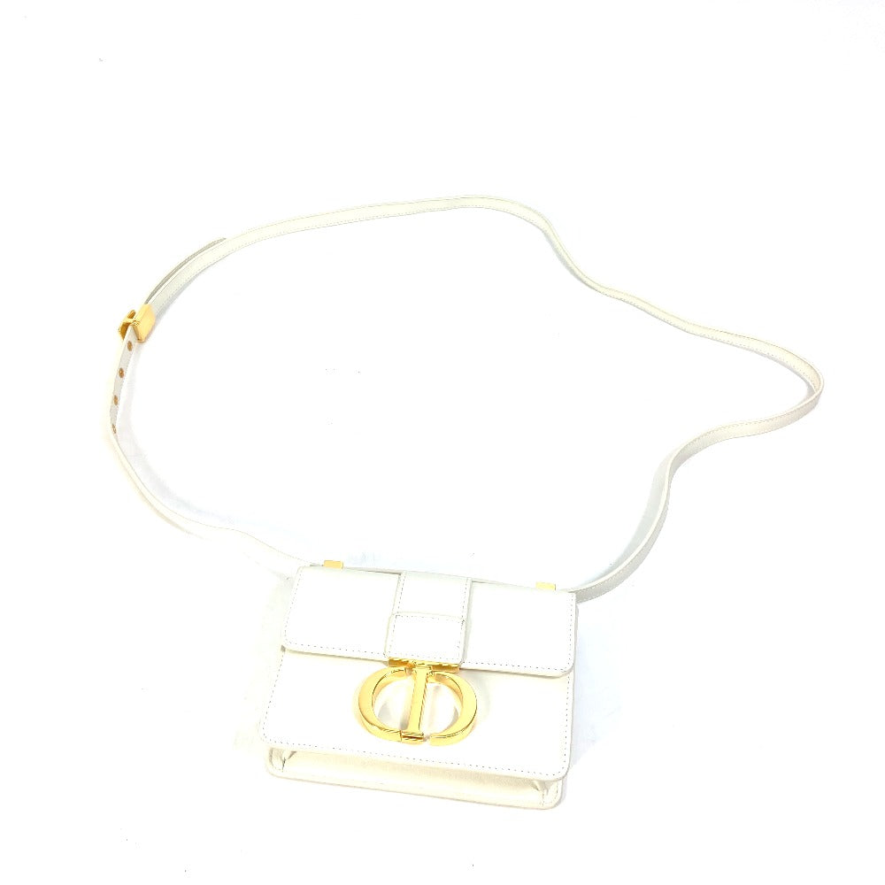 Christian Dior Montaigne 30 Pochette, Crossbody Pouch, Shoulder Bag, Leather, White, Women's
