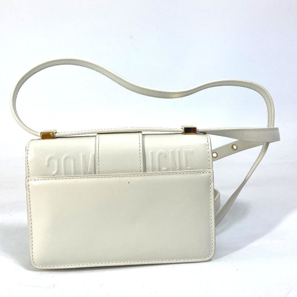 Christian Dior Montaigne 30 Pochette, Crossbody Pouch, Shoulder Bag, Leather, White, Women's