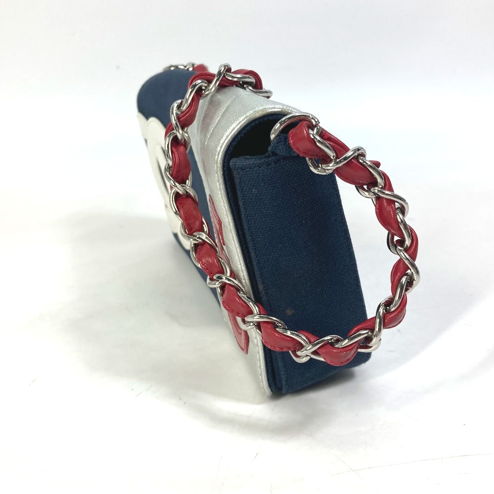 CHANEL ヴィンテージ NO.5 ナンバー5 チェーンバッグ 肩掛け カバン ショルダーバッグ キャンバス/レザー レディース ネイビー