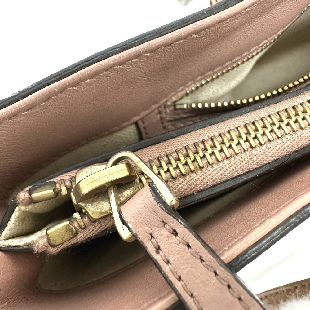 GUCCI 336776 マイクロGG ハンドバッグ トートバッグ エナメル レディース ベージュ