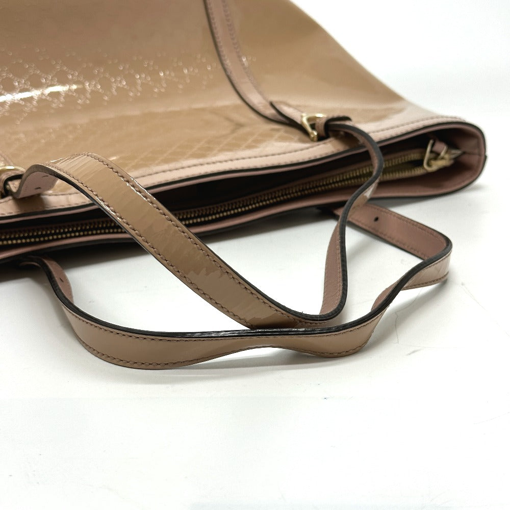 GUCCI 336776 マイクロGG ハンドバッグ トートバッグ エナメル レディース ベージュ