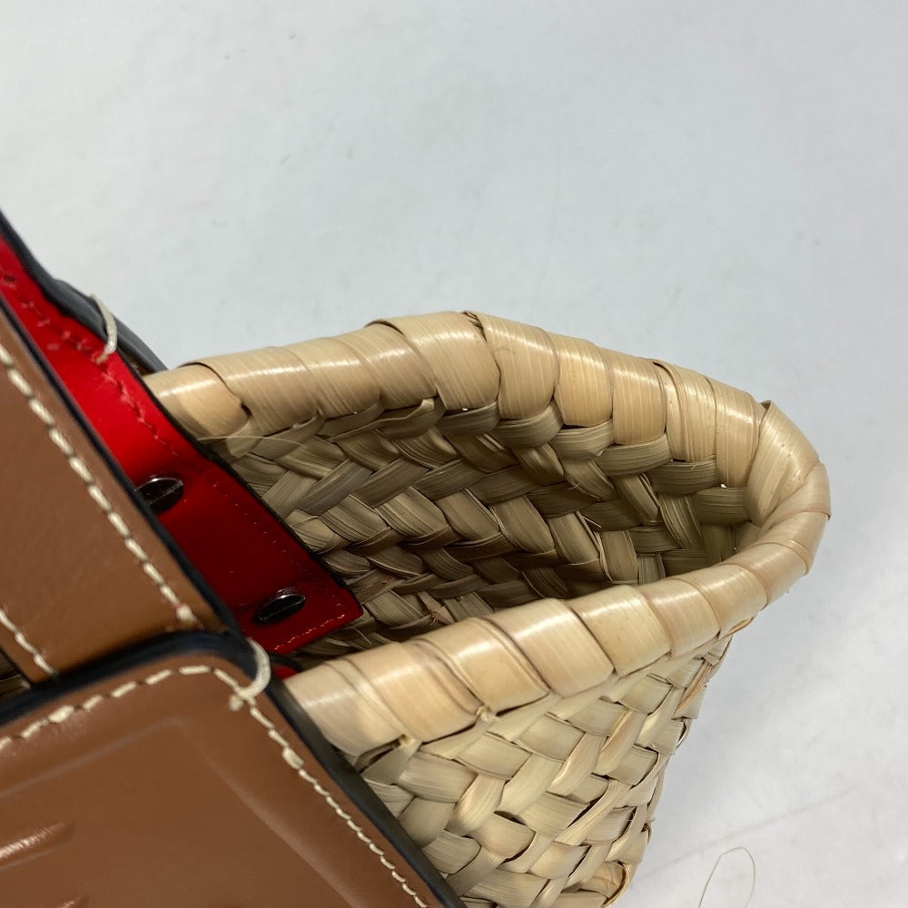 Christian Louboutin 1215226 Basket Bag, Tote Bag, Shoulder Bag, Handbag, Raffia, Women's, Beige