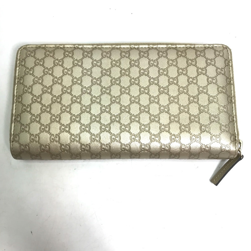 GUCCI 388680 Guccissima Round Zipper GG Long Wallet in Shimmering Leather, Men's, Gold