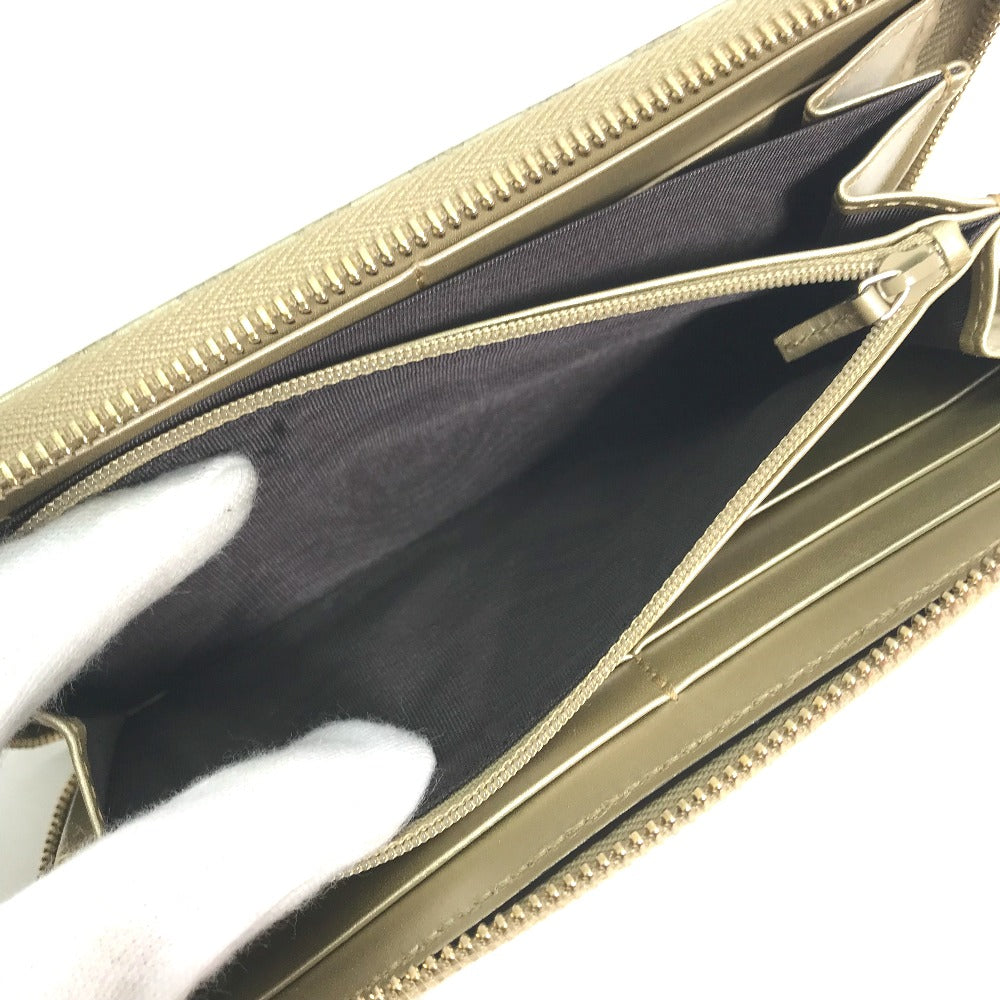 GUCCI 388680 Guccissima Round Zipper GG Long Wallet in Shimmering Leather, Men's, Gold