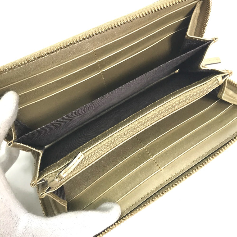 GUCCI 388680 Guccissima Round Zipper GG Long Wallet in Shimmering Leather, Men's, Gold