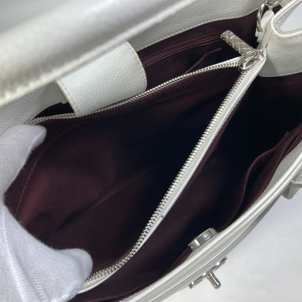 CHANEL A69931 CC ココマーク ネオエグゼクティブ ラージ 2WAY ショルダーバッグ 肩掛け ハンドバッグ キャビアスキン レディース ホワイト - brandshop-reference
