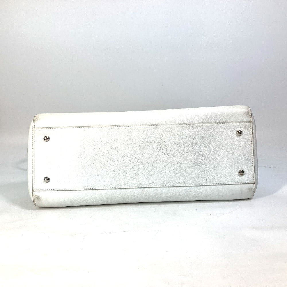 CHANEL A69931 CC ココマーク ネオエグゼクティブ ラージ 2WAY ショルダーバッグ 肩掛け ハンドバッグ キャビアスキン レディース ホワイト