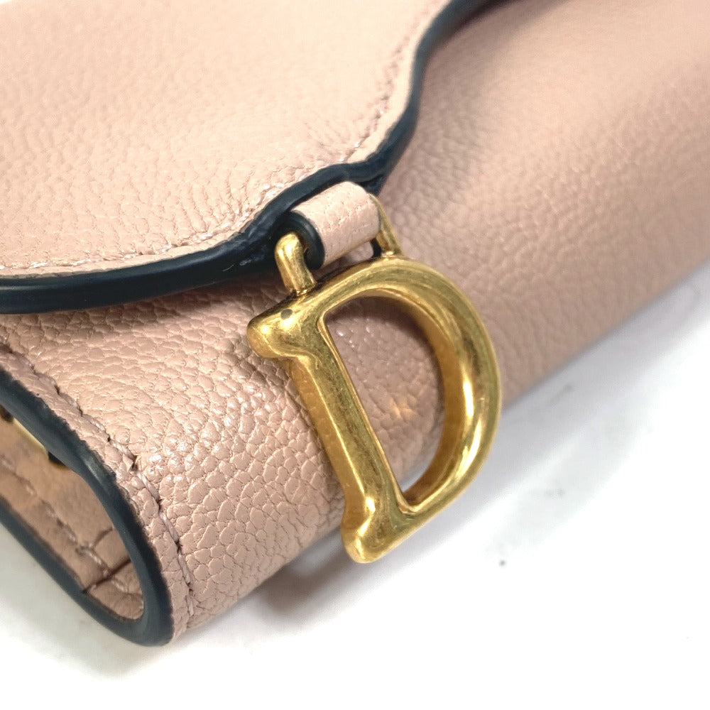 Dior S5695CCEH Saddle Key Case with 4 Keys and Key Ring, Leather, Women's, Pink
