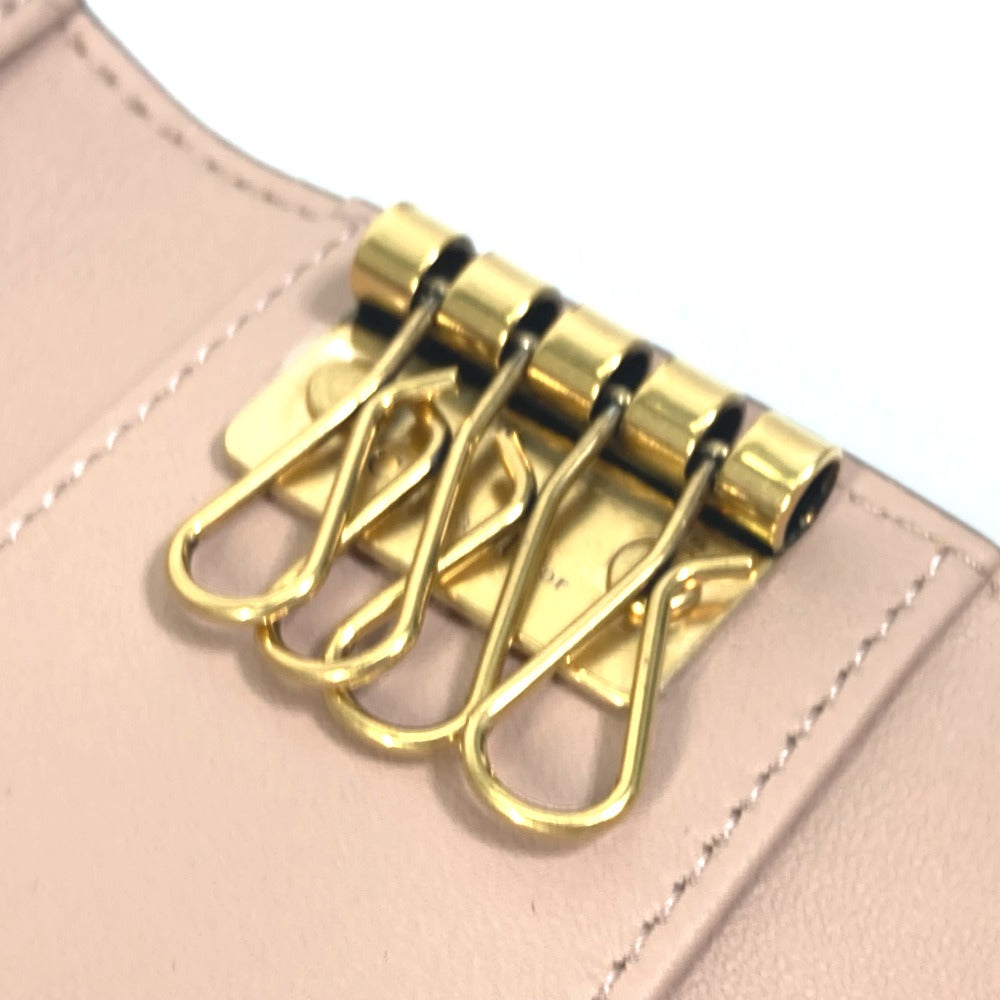 Dior S5695CCEH Saddle Key Case with 4 Keys and Key Ring, Leather, Women's, Pink