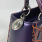 Dior Cannage Lady Dior quilted shoulder bag/handbag in purple leather.