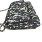 Salvatore Ferragamo E834 Vara Ribbon Leopard Chain Shoulder Bag in Nylon/Leather, Black