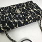 Salvatore Ferragamo E834 Vara Ribbon Leopard Chain Shoulder Bag in Nylon/Leather, Black