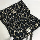 Salvatore Ferragamo E834 Vara Ribbon Leopard Chain Shoulder Bag in Nylon/Leather, Black