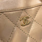 CHANEL CC Coco Mark Wild Stitch Vintage Boston Bag Shoulder Bag Handbag Leather Women's Beige