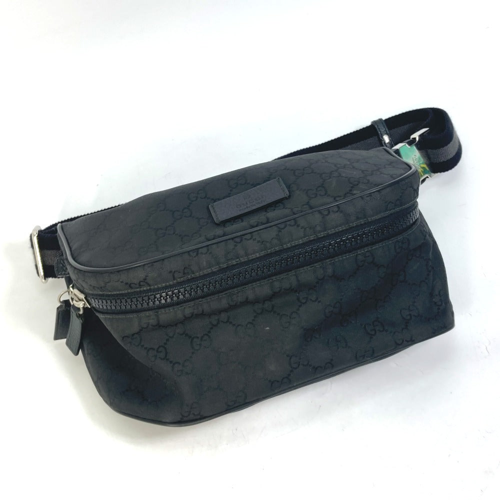 GUCCI 509643 GG Belt Bag, Body Bag, Waist Pouch, Crossbody Bag, Nylon Waist Bag, Men's, Black
