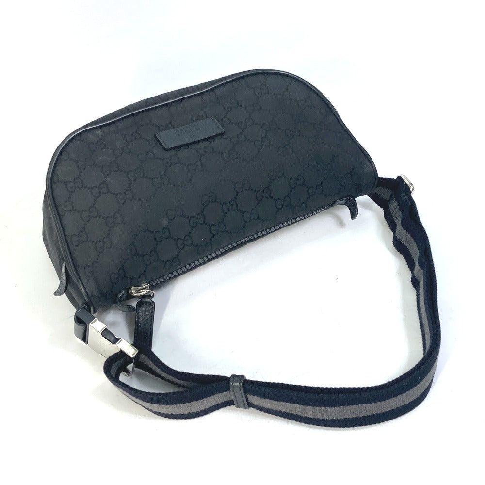 GUCCI 509643 GG Belt Bag, Body Bag, Waist Pouch, Crossbody Bag, Nylon Waist Bag, Men's, Black