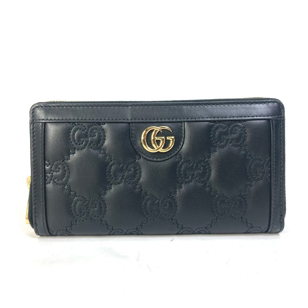 GUCCI 723784 ロングウォレット GGマトラッセ ジップアラウンドウォレット ラウンドファスナー 長財布 レザー メンズ ブラック