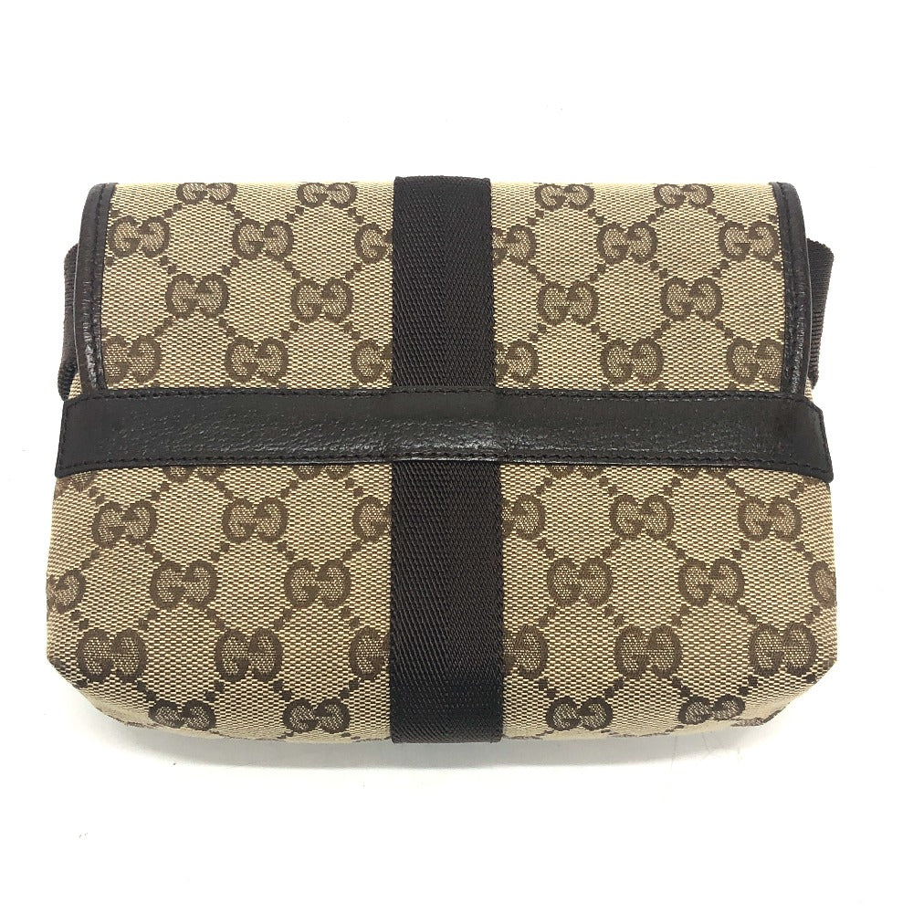 GUCCI 131236 GG Body Bag, Waist Pouch, Belt Bag, Waist Bag, GG Canvas, Unisex, Beige/Brown