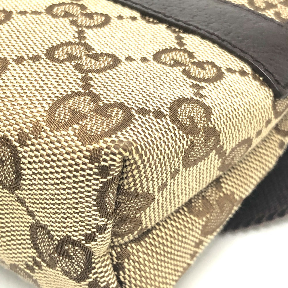 GUCCI 131236 GG Body Bag, Waist Pouch, Belt Bag, Waist Bag, GG Canvas, Unisex, Beige/Brown
