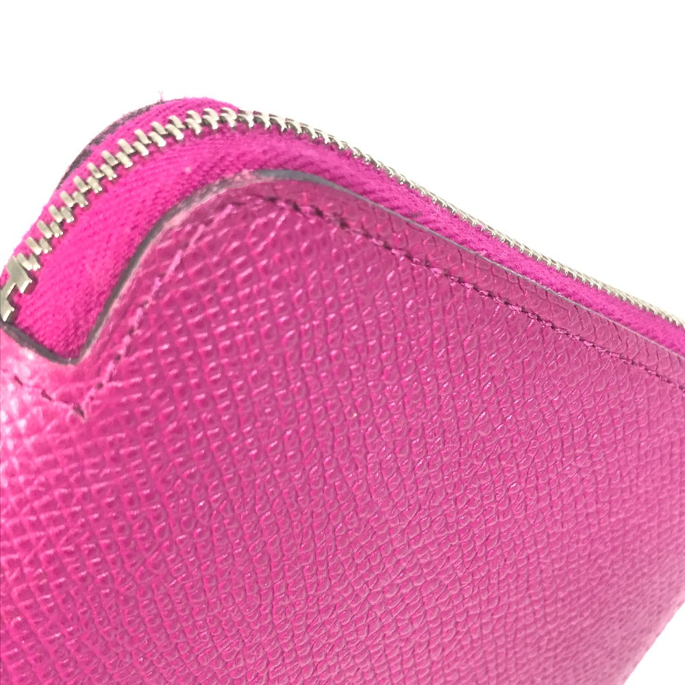 HERMES Azap Long Silk-in Round Zip Wallet, Epsom Leather, Women's, Tosca Purple