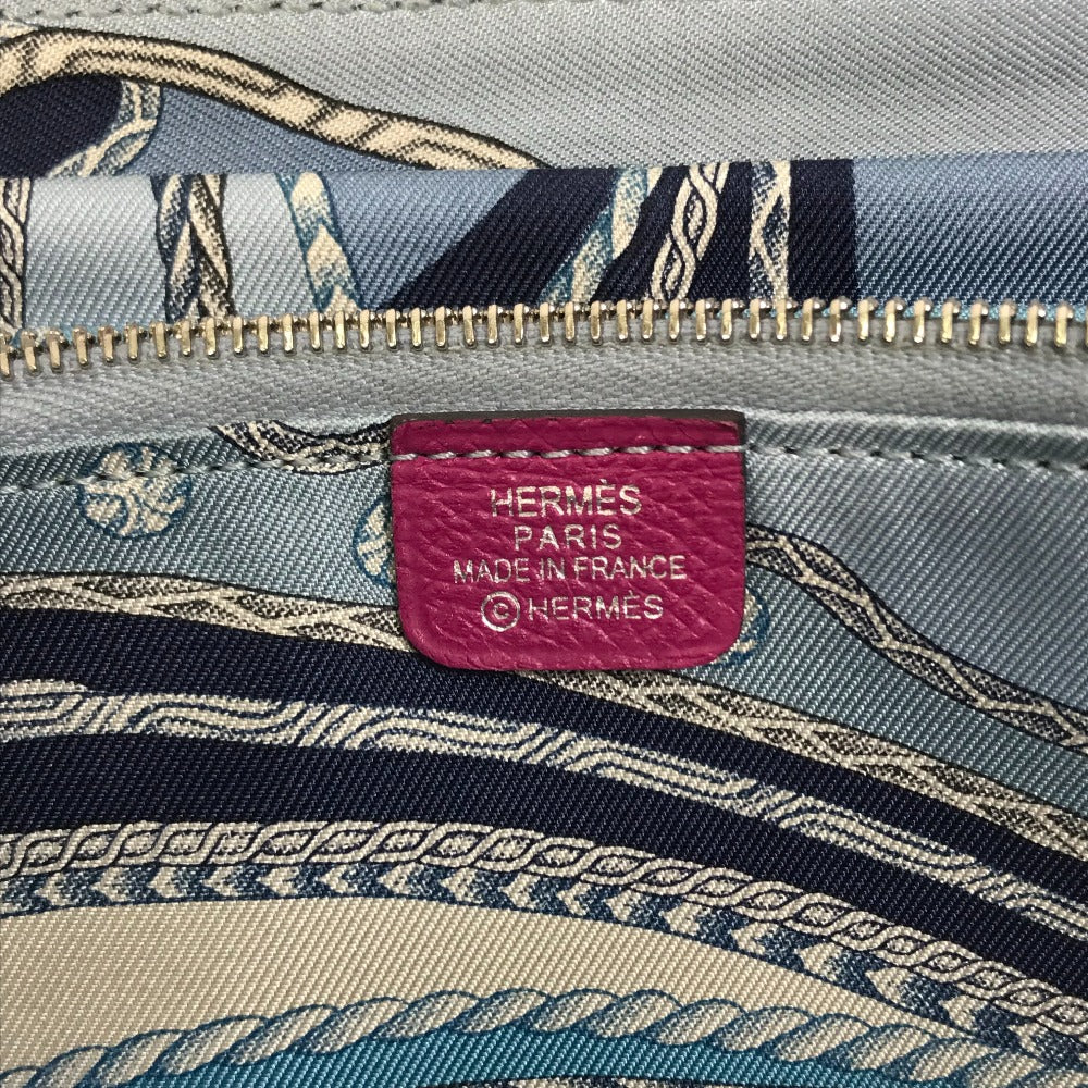 HERMES Azap Long Silk-in Round Zip Wallet, Epsom Leather, Women's, Tosca Purple