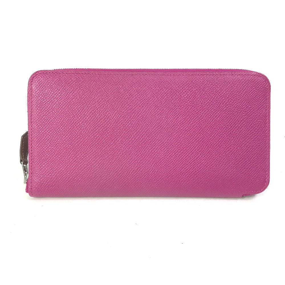 HERMES Azap Long Silk-in Round Zip Wallet, Epsom Leather, Women's, Tosca Purple