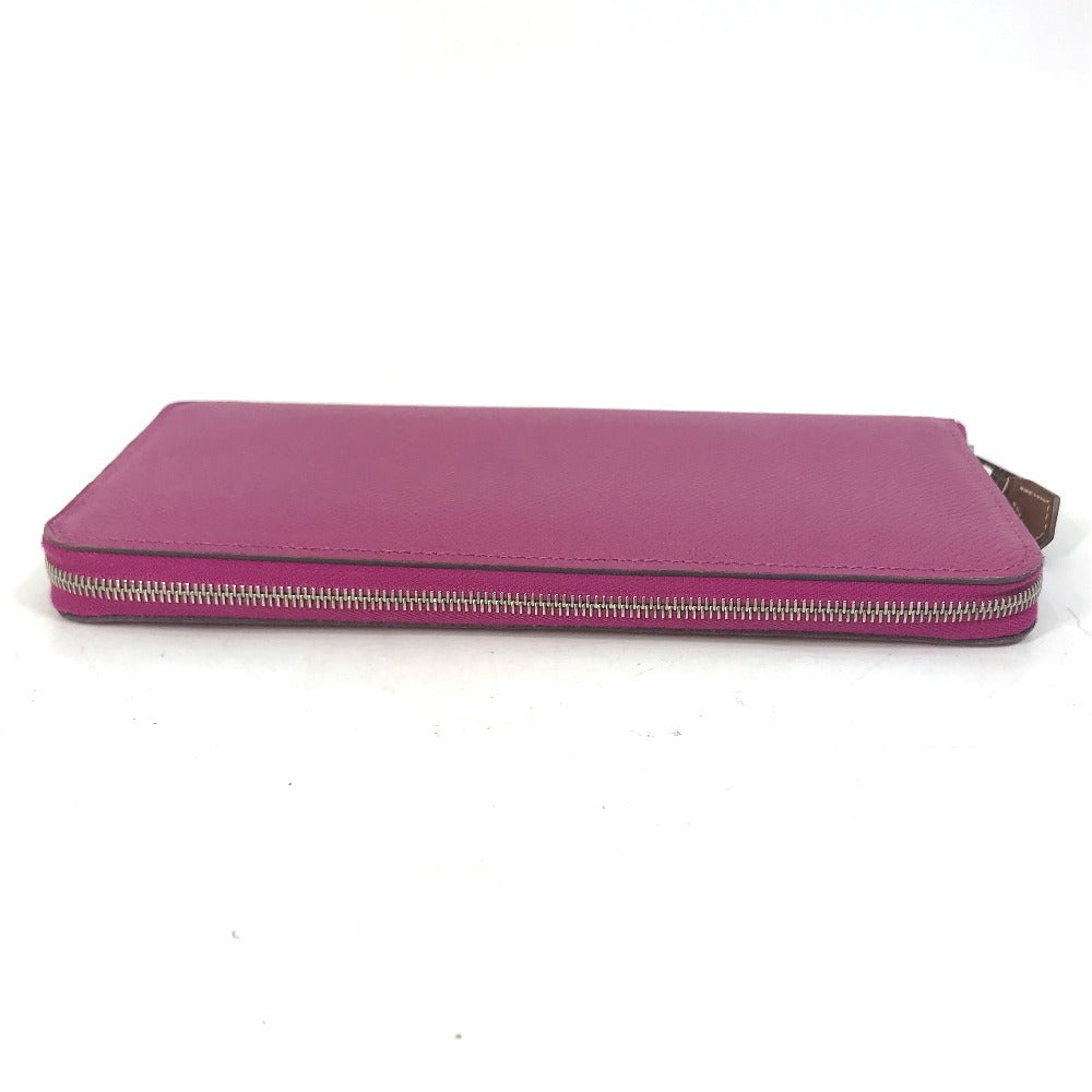 HERMES Azap Long Silk-in Round Zip Wallet, Epsom Leather, Women's, Tosca Purple