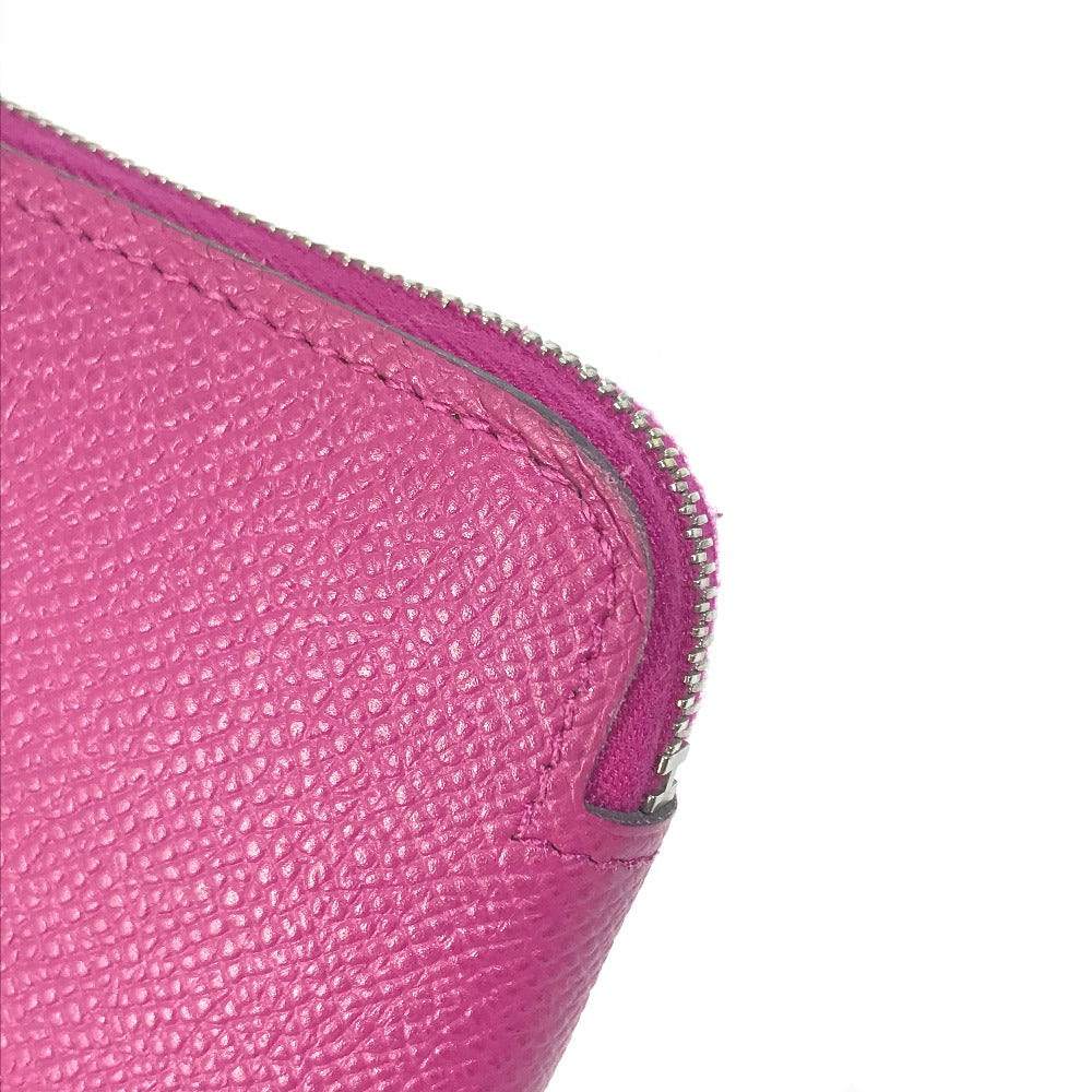 HERMES Azap Long Silk-in Round Zip Wallet, Epsom Leather, Women's, Tosca Purple