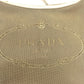 PRADA BT0706 Logo Jacquard Shoulder Bag in Canvas/Leather, Beige