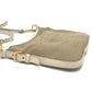 PRADA BT0706 Logo Jacquard Shoulder Bag in Canvas/Leather, Beige
