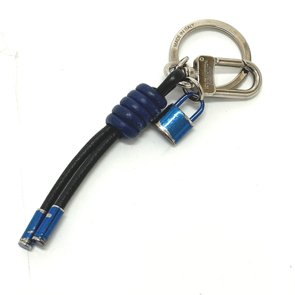 LOUIS VUITTON M61713 ポルトクレ ノット ロック カバン バッグチャーム キーホルダー メタル メンズ ブラック