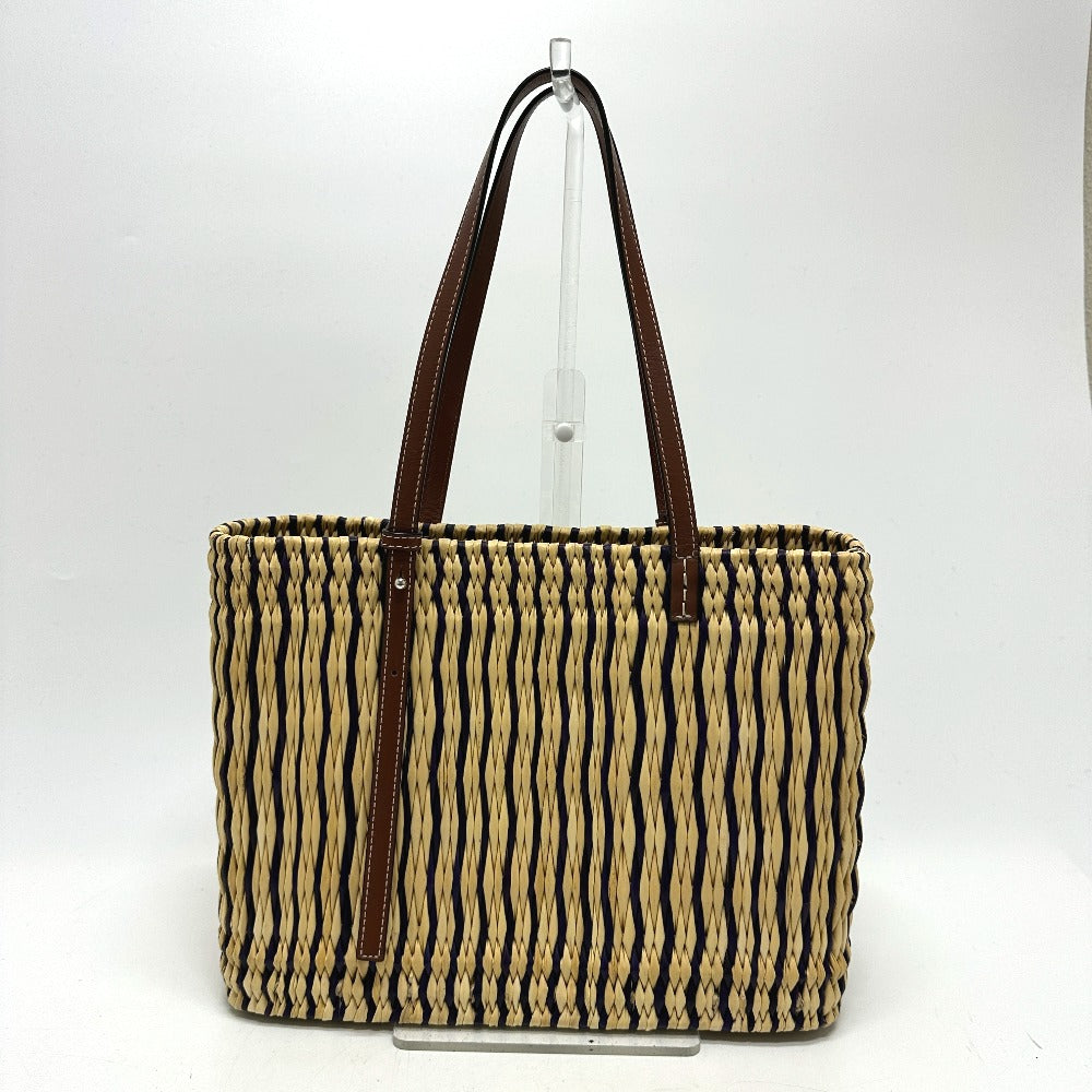 LOEWE スクエア アナグラム ストローバッグ カゴバッグ トートバッグ ストロー/レザー レディース ベージュ - brandshop-reference