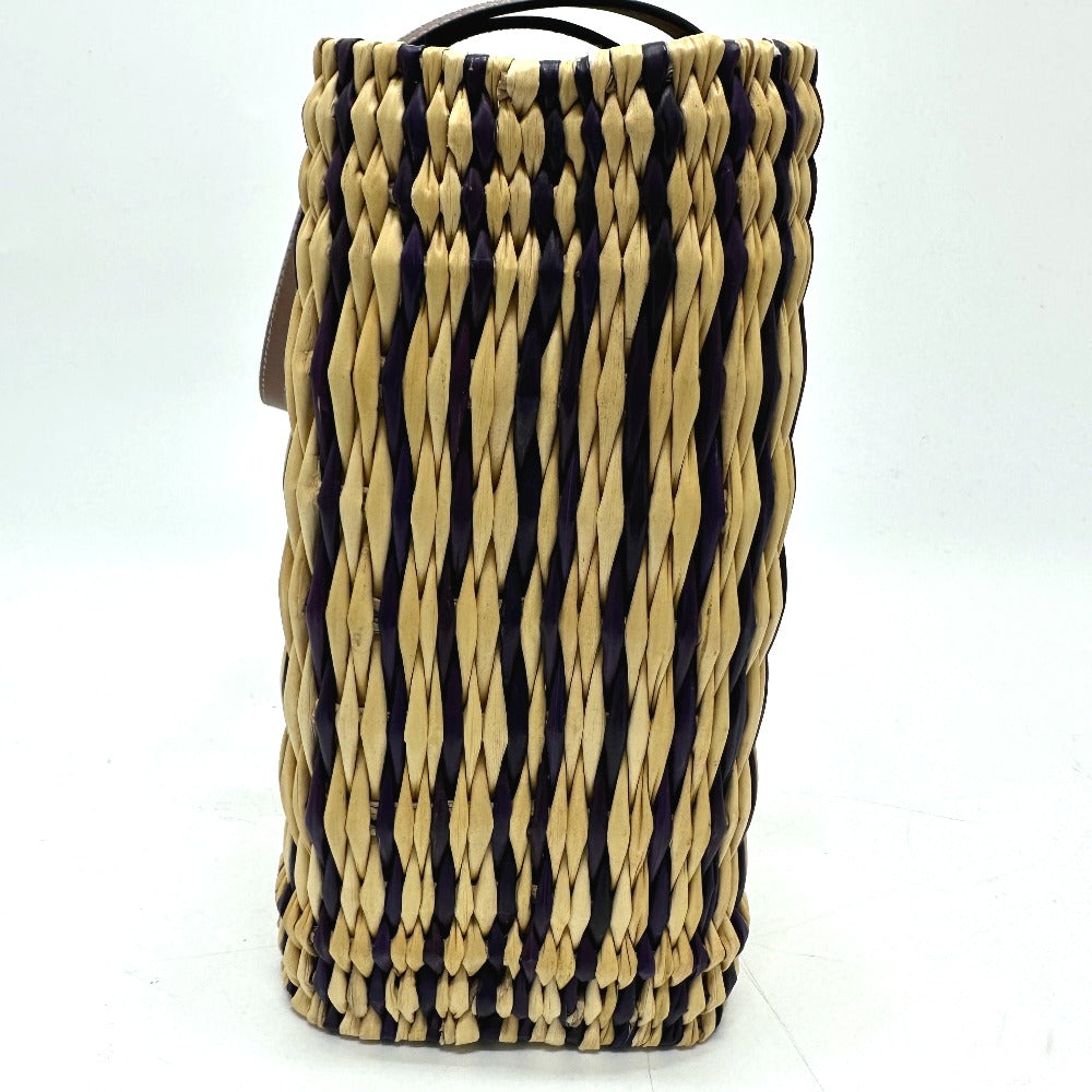 LOEWE スクエア アナグラム ストローバッグ カゴバッグ トートバッグ ストロー/レザー レディース ベージュ - brandshop-reference