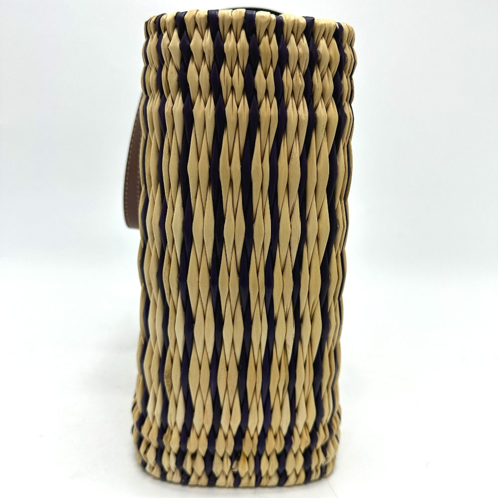 LOEWE スクエア アナグラム ストローバッグ カゴバッグ トートバッグ ストロー/レザー レディース ベージュ - brandshop-reference