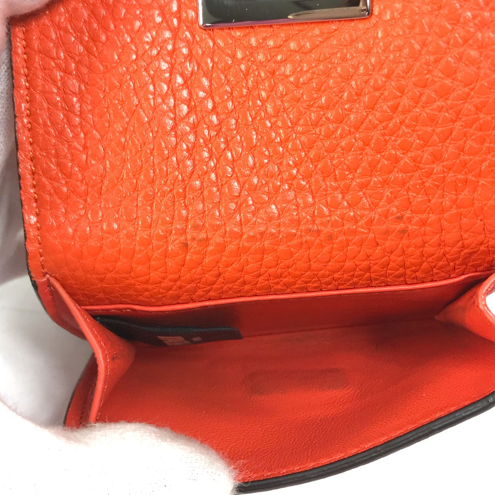 FENDI 8M0426 Peekaboo Trifold Wallet, Leather, Women's, Orange