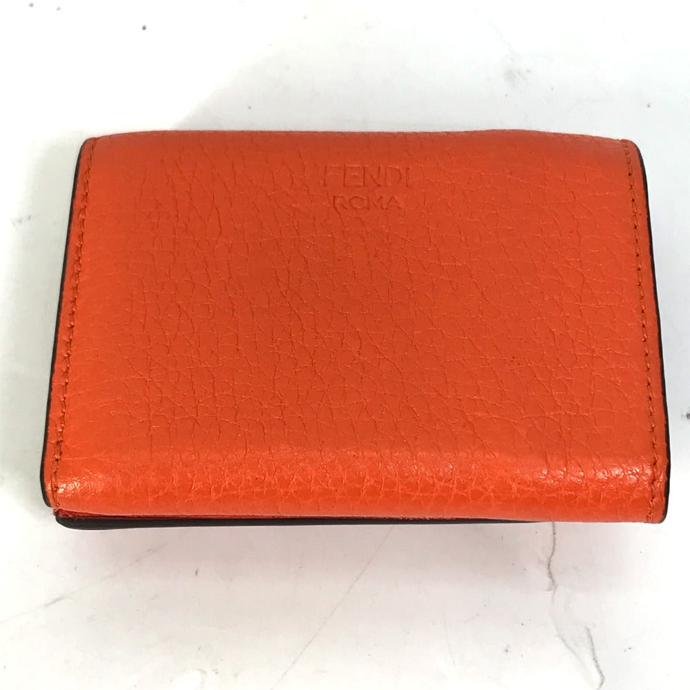 FENDI 8M0426 Peekaboo Trifold Wallet, Leather, Women's, Orange