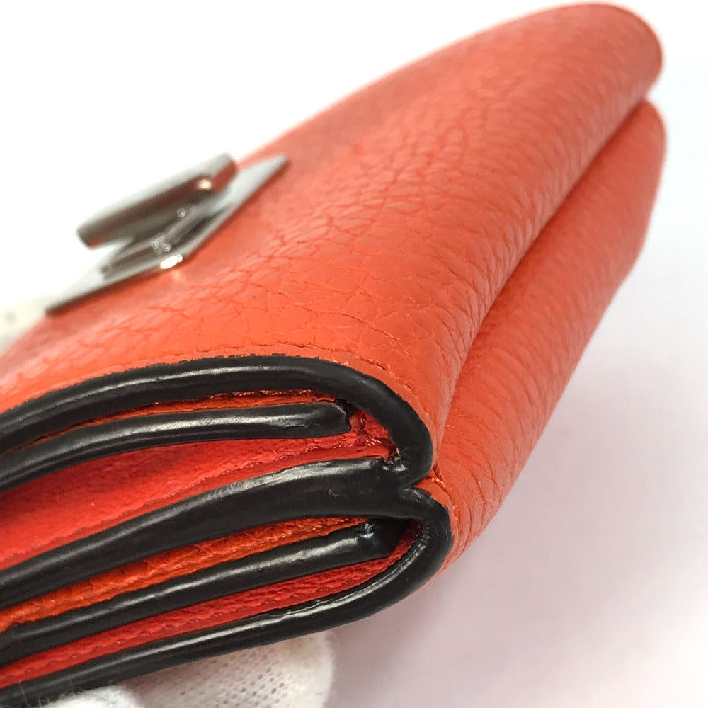FENDI 8M0426 Peekaboo Trifold Wallet, Leather, Women's, Orange