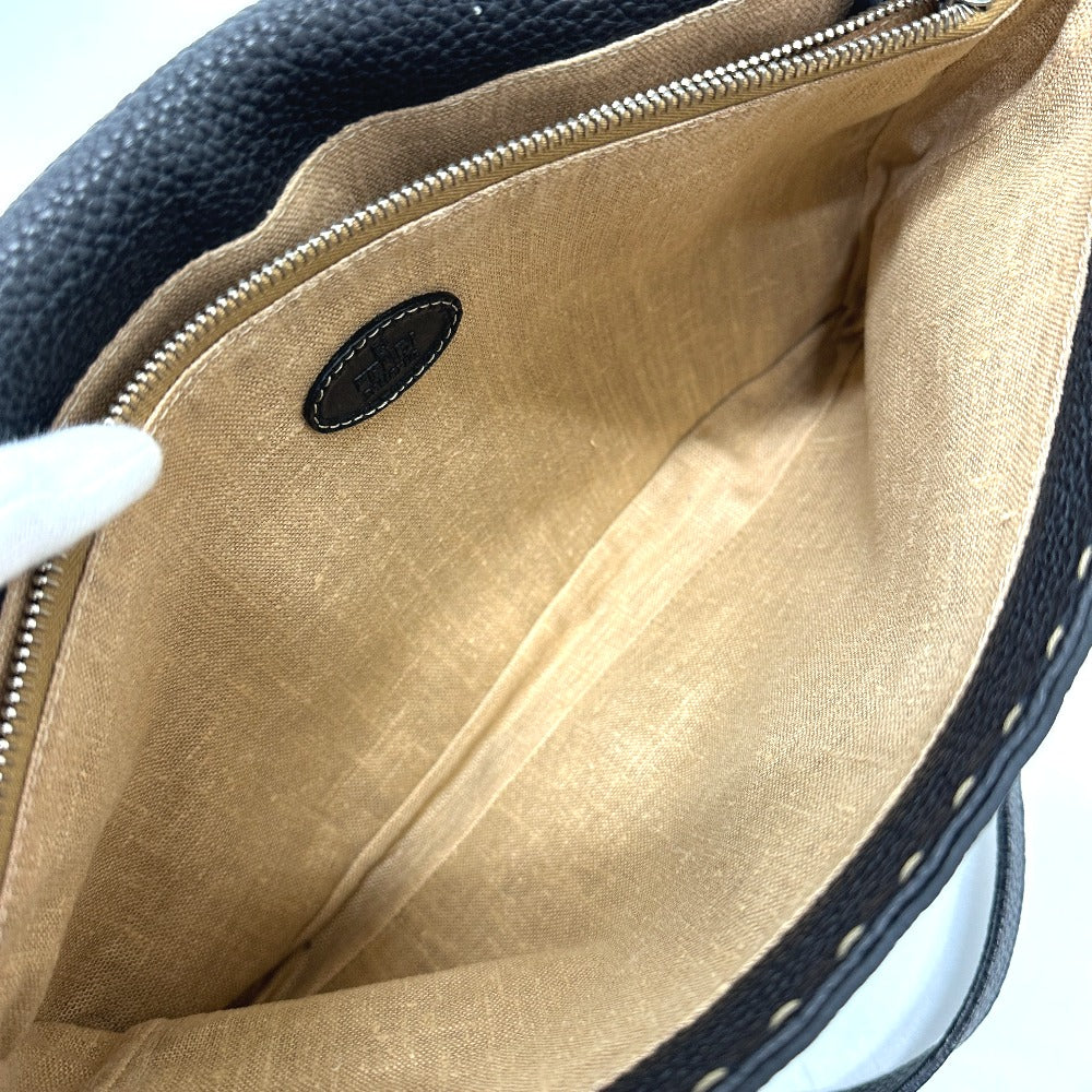 FENDI 8BT116 Selleria Crossbody Bag/Shoulder Bag in Black Leather, Unisex