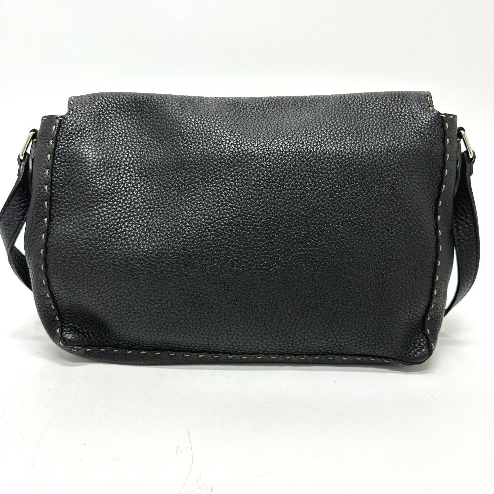 FENDI 8BT116 Selleria Crossbody Bag/Shoulder Bag in Black Leather, Unisex